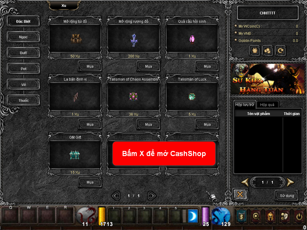 Chức năng chính của Game MU Hoàng Tộc Chức năng chính của Game MU Hoàng Tộc